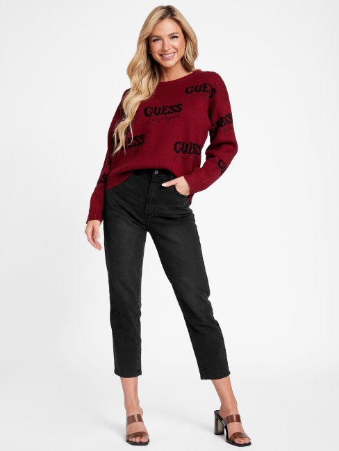 Jus De Betterave Pull Rouge Avec Logo Guess Cate