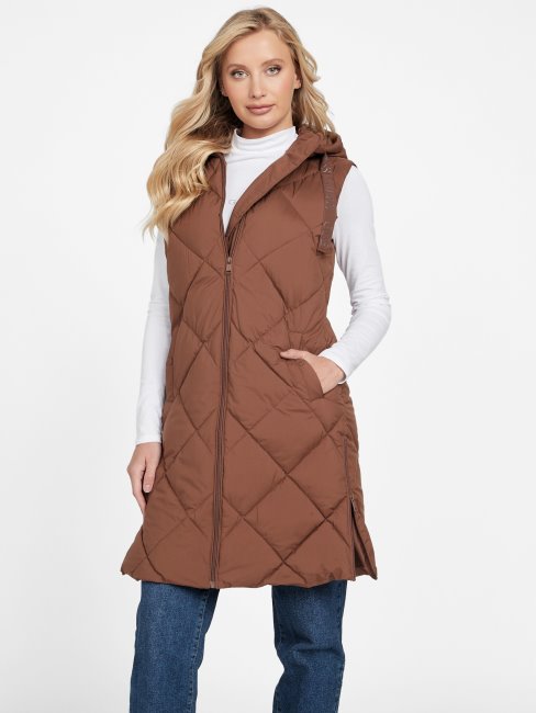 Gilet Matelassé Long En Pin Pleureur Eco Venna Guess