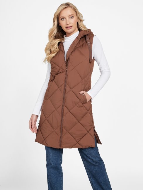 Gilet Matelassé Long En Pin Pleureur Eco Venna Guess