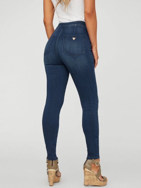 Jean Incurvé à Taille Ultra-haute Guess Eco Nova Délavé Foncé