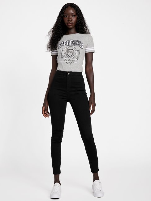 Tee Shirt Eco Virgie Crest Logo Guess Gris Chiné Clair