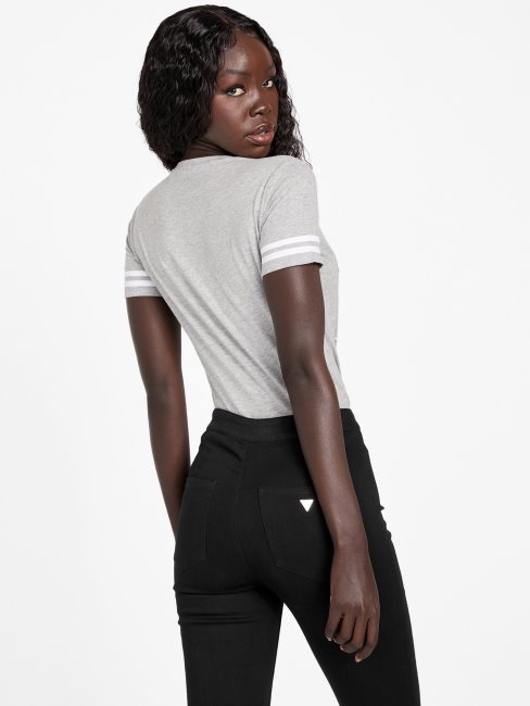 Tee Shirt Eco Virgie Crest Logo Guess Gris Chiné Clair