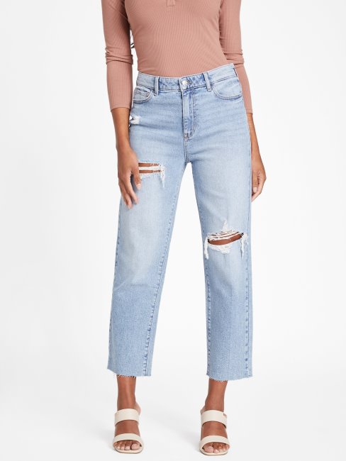 Guess Jean Droit Délavé Doja Léger Délavé