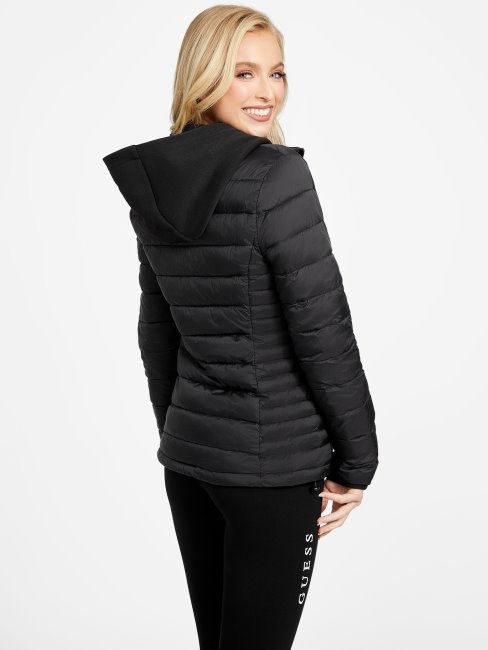 Guess Doudoune à Capuche Elisa Noir De Jais