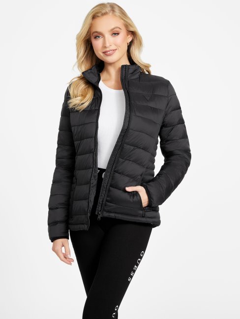 Guess Doudoune à Capuche Elisa Noir De Jais