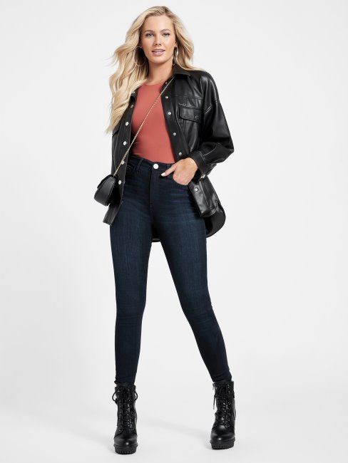 Guess Eco Simmone Jean Skinny Taille Haute Rinçage Lavage