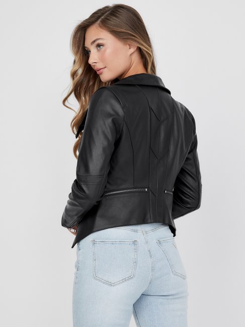 Veste En Similicuir Idra Noir De Jais Guess