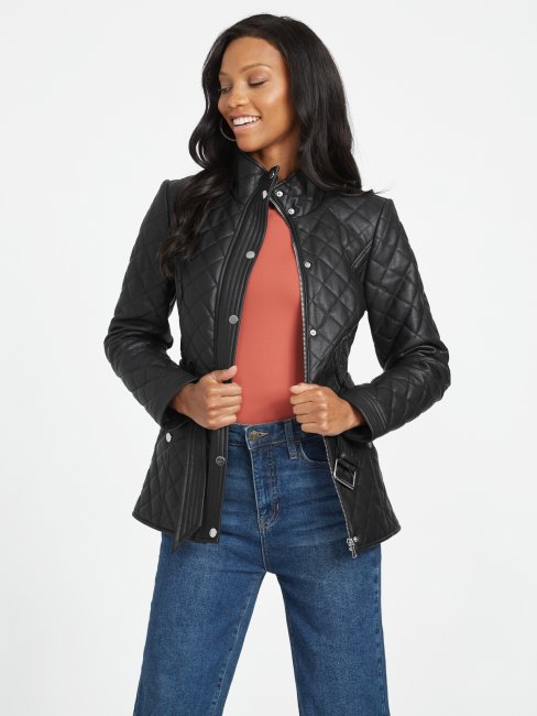 Veste En Similicuir Noir De Jais Danica Guess