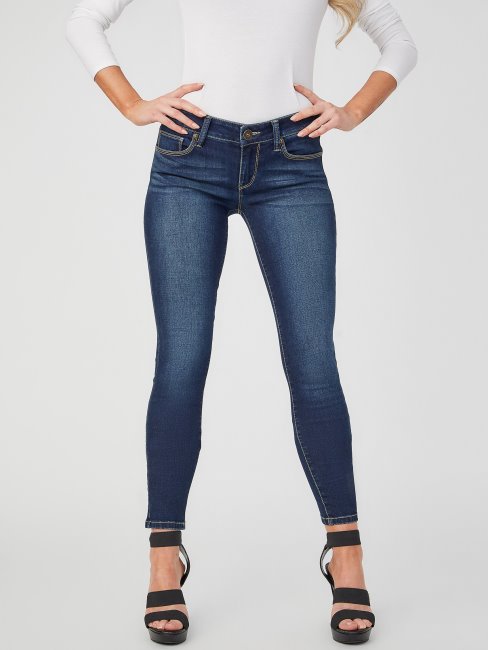Jean Skinny Sienna Courbé à Taille Mi-haute Guess Foncé