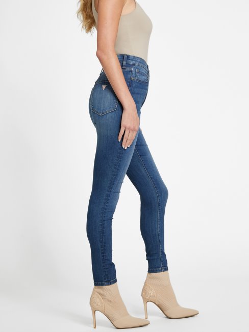 Jean Skinny Eco Simmone Taille Haute Délavé Moyen Guess