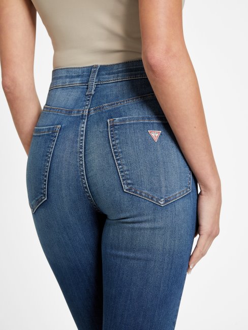 Jean Skinny Eco Simmone Taille Haute Délavé Moyen Guess