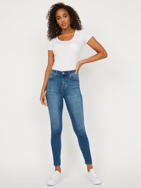 Tamara Jean Skinny Taille Haute Guess Délavé Moyen