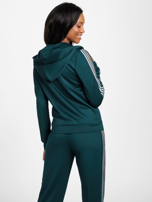 Guess Eco Veda Veste Zippée En Tricot Dark Jade