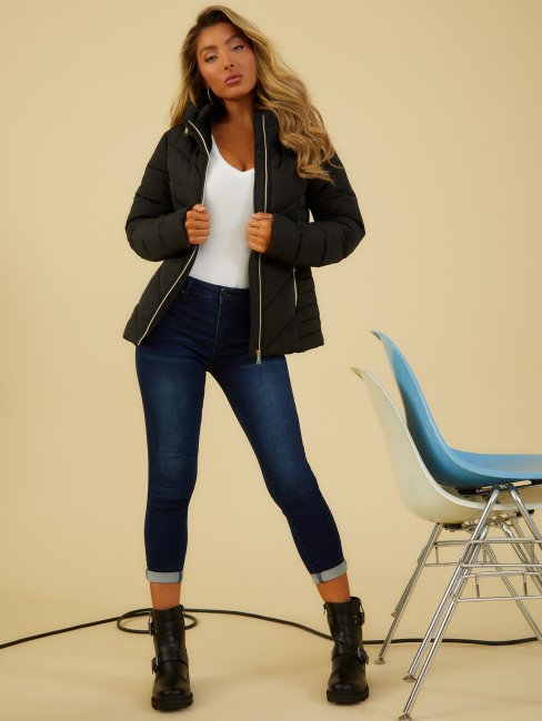 Doudoune Laila Noir Jet Guess