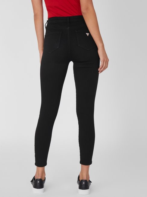 Jean Skinny Eco Simmone Taille Haute Délavé Noir Guess