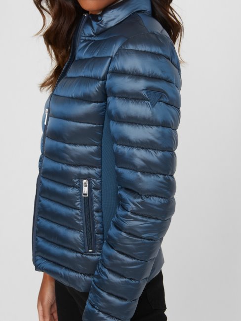 Guess Veste Matelassée Flora Bleu Courants