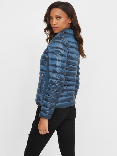 Guess Veste Matelassée Flora Bleu Courants