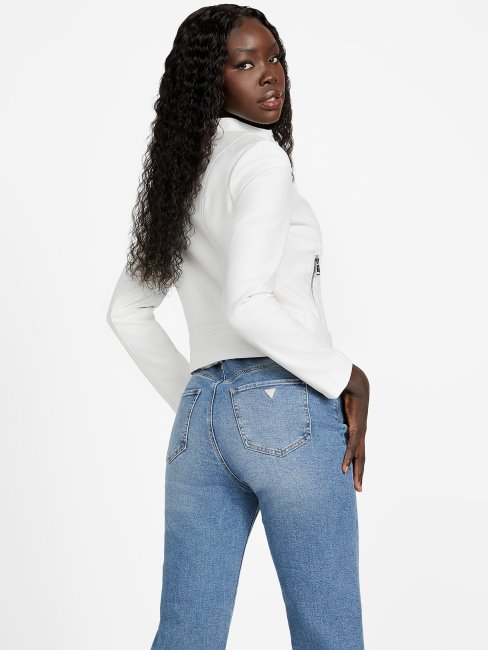 Veste Simili Cuir Popal Guess Colombe Blanche