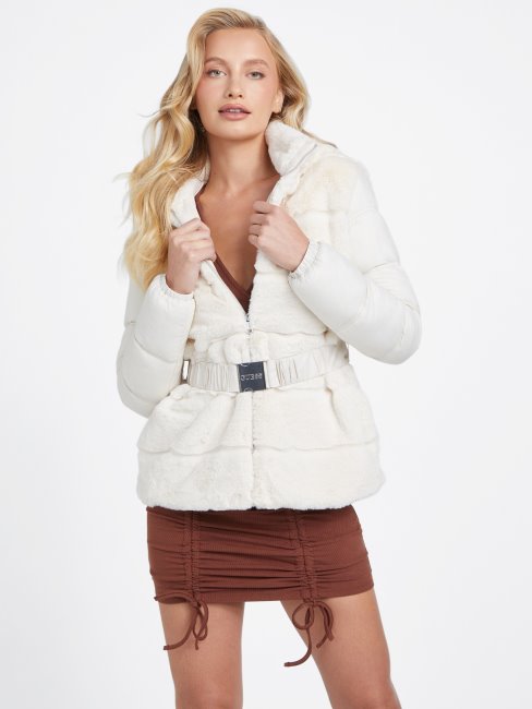 Veste En Fausse Fourrure Guess Vanille Blush Mailene