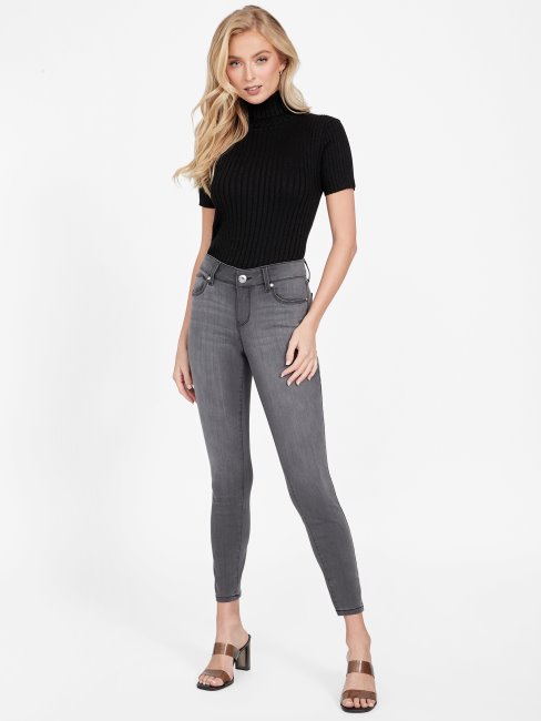 Jean Skinny Classique Taille Mi-haute Eco Sienna Délavé Gris Guess