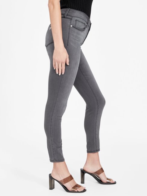 Jean Skinny Classique Taille Mi-haute Eco Sienna Délavé Gris Guess