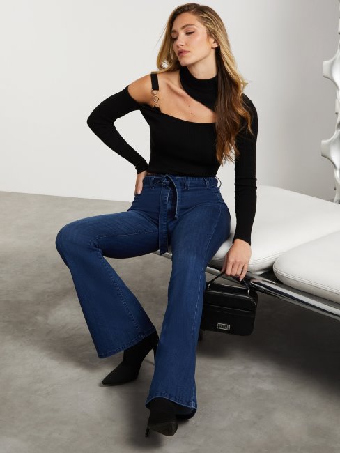 Top Découpé Edena Noir De Jais Deviner