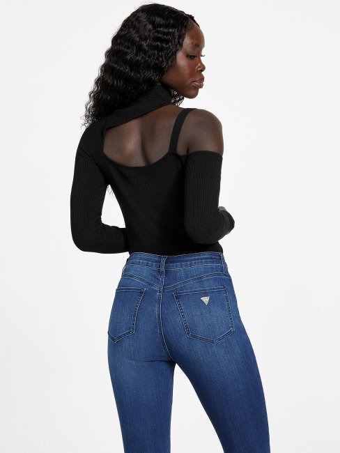 Top Découpé Edena Noir De Jais Deviner