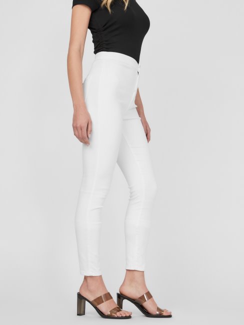 Jean Incurvé à Taille Ultra-haute Guess Nova Délavé Blanc Destory