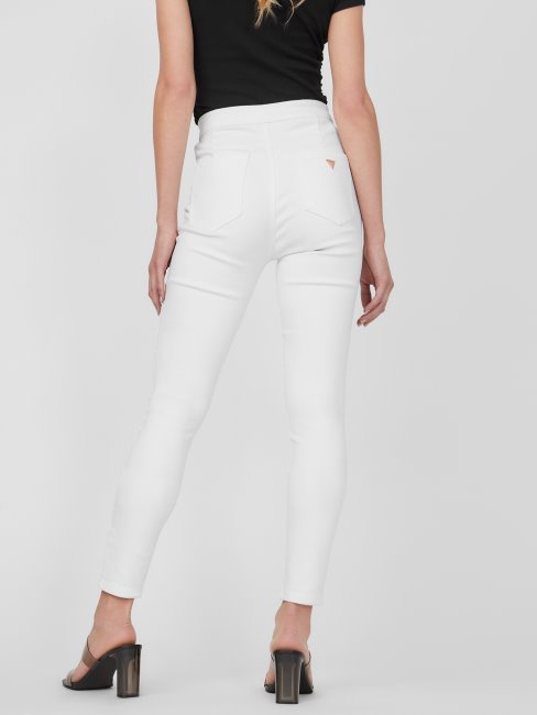 Jean Incurvé à Taille Ultra-haute Guess Nova Délavé Blanc Destory