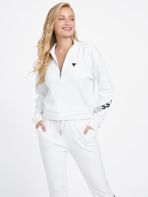 Sabrina Logo Zip Pull Blanc Pur Guess
