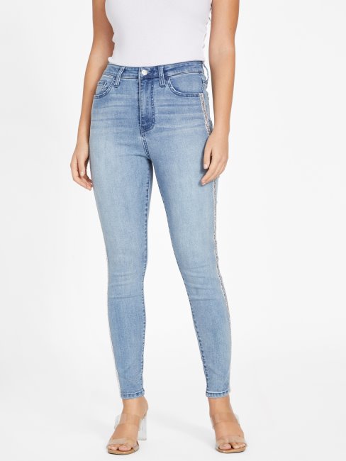 Pianna Jean Skinny à Bordure En Cristal Guess Délavé Clair