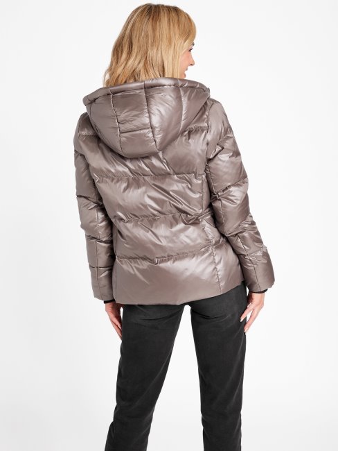 Guess Equestrian - Doudoune Calissa Marron En Duvet Véritable