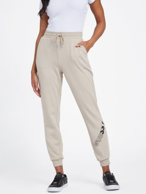 Sabrina Jogger Logo Velours Taupe Guess