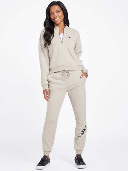 Sabrina Jogger Logo Velours Taupe Guess
