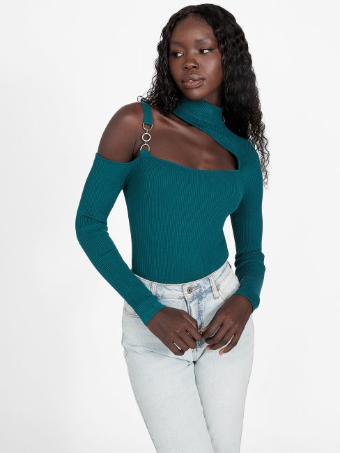 Top Découpé Edena Sarcelle Royale Deviner