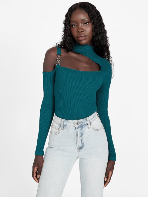 Top Découpé Edena Sarcelle Royale Deviner