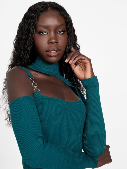 Top Découpé Edena Sarcelle Royale Deviner