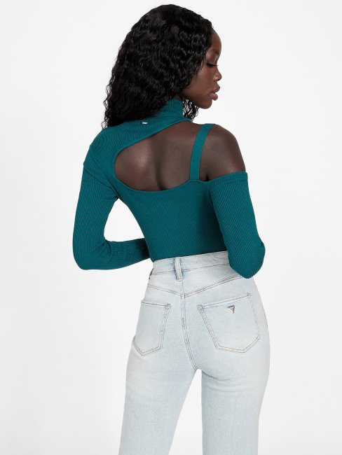 Top Découpé Edena Sarcelle Royale Deviner