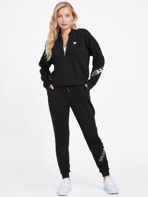 Sabrina Pull Zippé Logo Guess Noir Jet