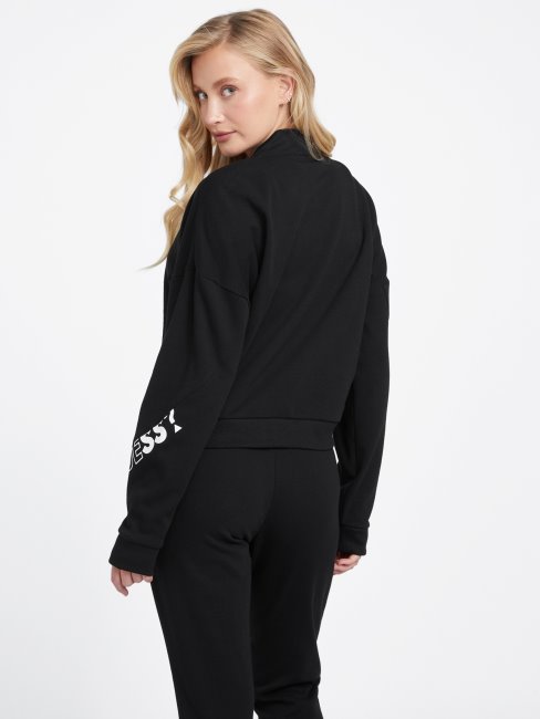 Sabrina Pull Zippé Logo Guess Noir Jet