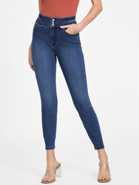 Jean Skinny Regina Chain Délavé Foncé