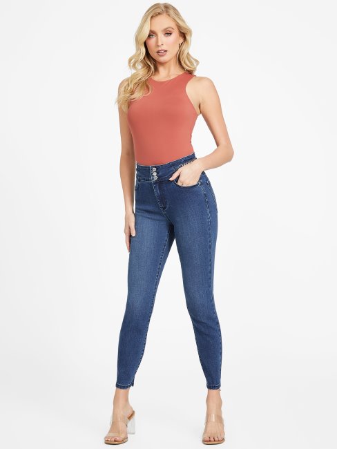 Jean Skinny Regina Chain Délavé Foncé