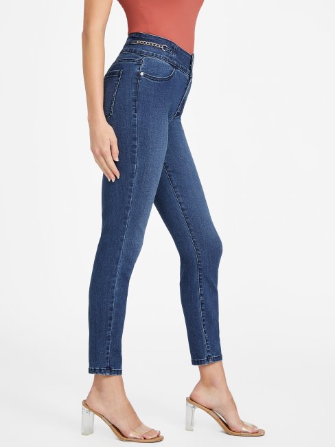 Jean Skinny Regina Chain Délavé Foncé