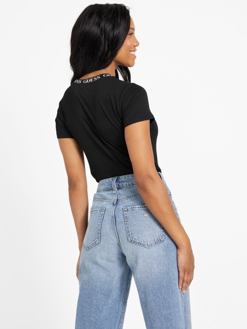 Tee Shirt Guess Eddie Logo Noir De Jais