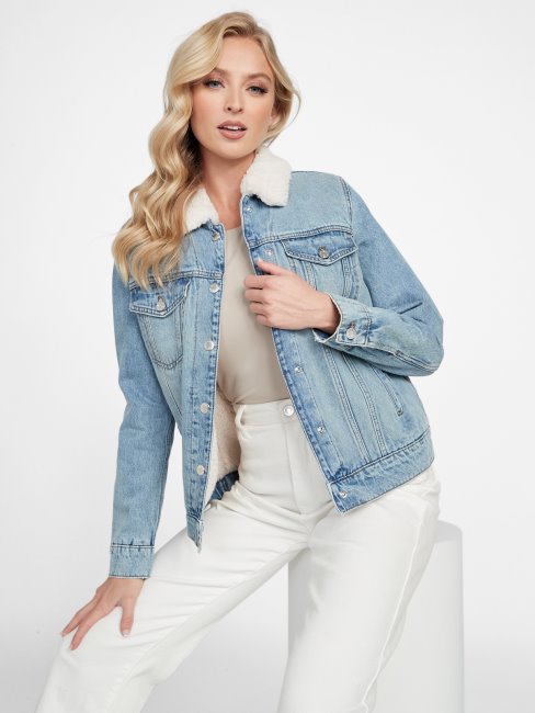 Veste Camionneur En Jean Nohelly Délavé Clair Guess