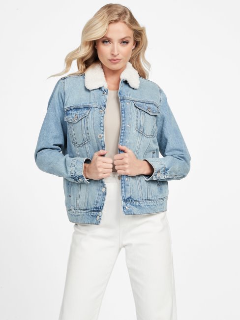Veste Camionneur En Jean Nohelly Délavé Clair Guess