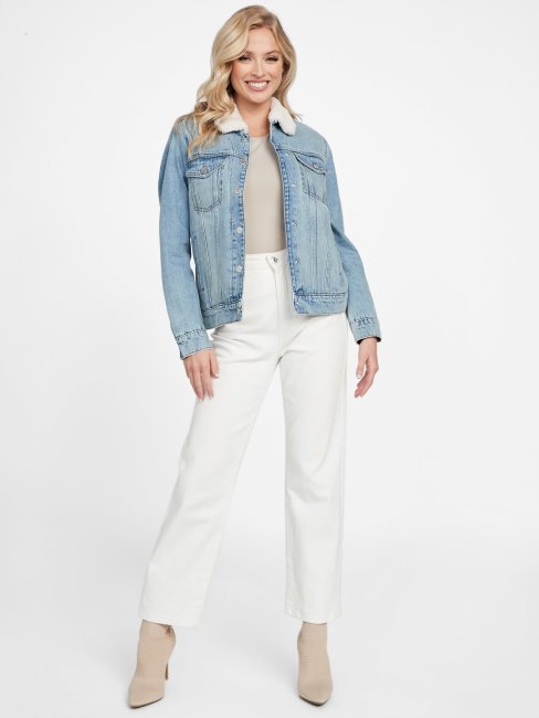 Veste Camionneur En Jean Nohelly Délavé Clair Guess