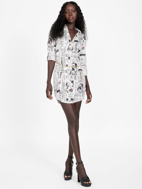 Robe Chemise Noir De Jais Multi Arden Guess