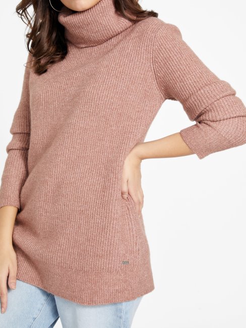 Guess Pull Long Au Gingembre Châtaigne Rôtie