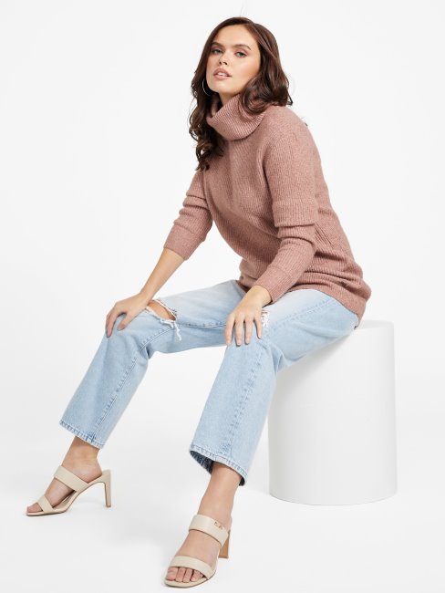 Guess Pull Long Au Gingembre Châtaigne Rôtie